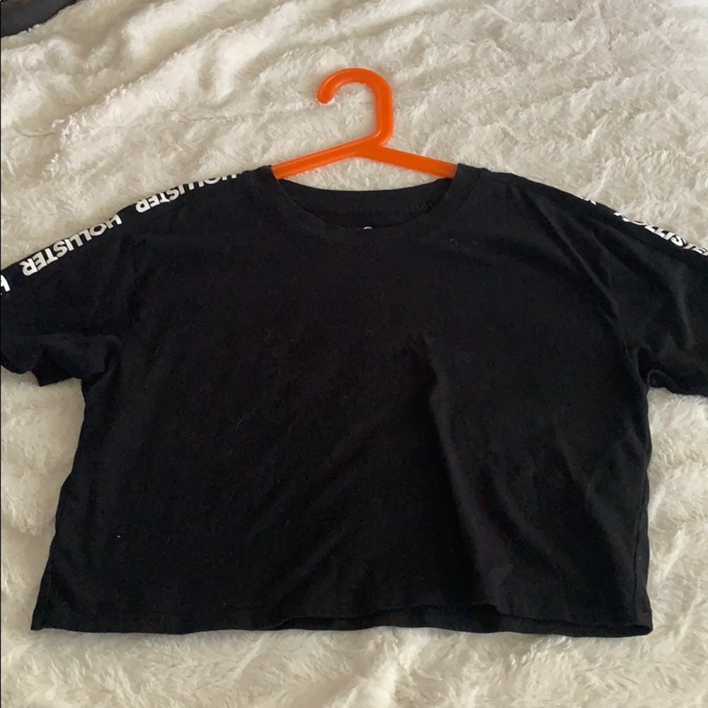 Plain black Hollister crop top